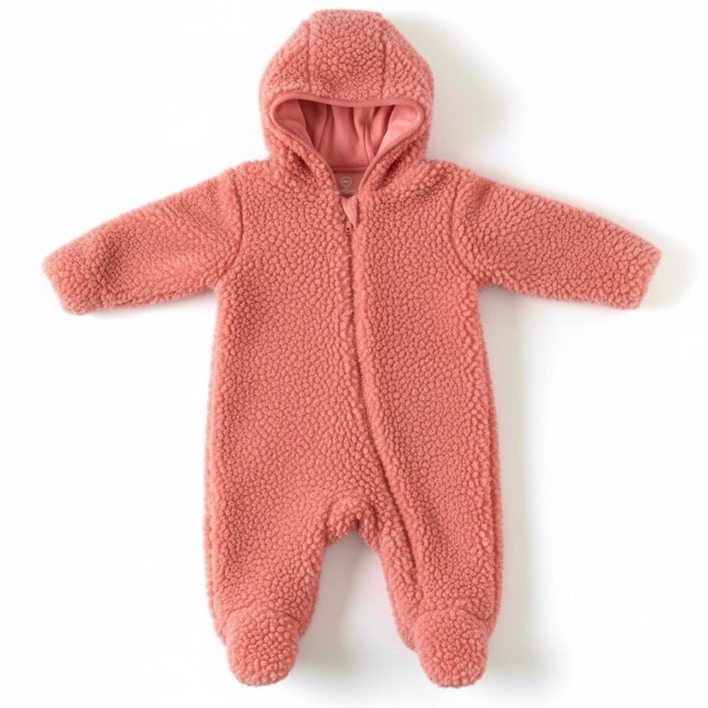 Adorable Pink Fleece Baby Footie